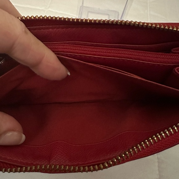 Coach Brown Monogram with Red Trim Wallet - Picture 14 of 16